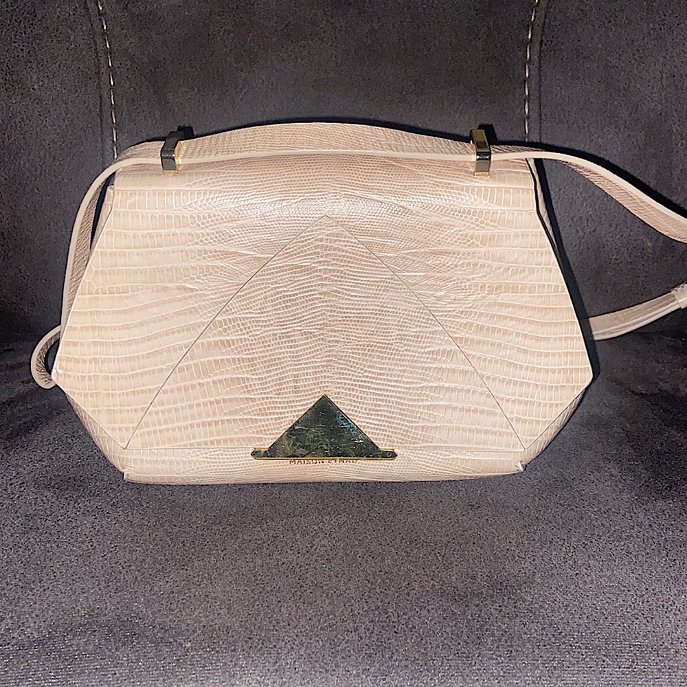 MAISON ETNAD Cream Lizard Afrike Shoulder Bag